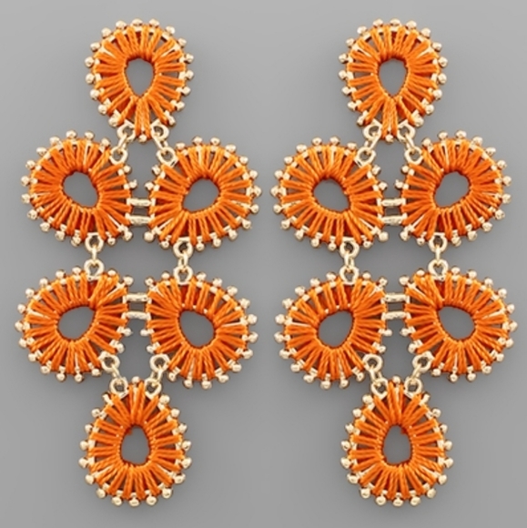 Thread Wrapped Chandelier Earrings - Picture 4 of 4